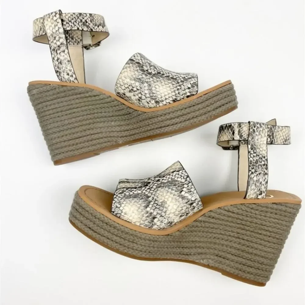Louise Et Cie Paley Snakeskin Platform Wedge‎ Espadrille Sandals size 42 10 us